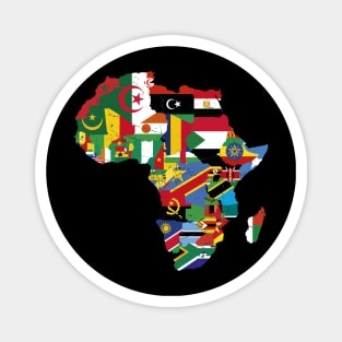 Vintage Africa Map with Flags Magnet